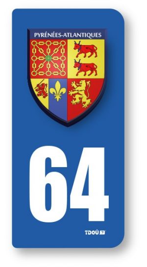 AUTOCOLLANT PLAQUE 64