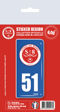 Sticker plaque x1 - STADE DE REIMS